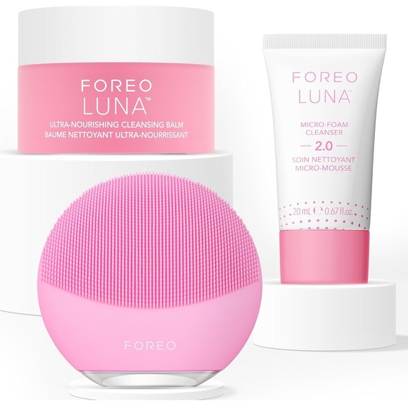 New Foreo Luna Mini 3, Premium Facial Cleansing Brush Bundle - Pearl Pink new - Picture 1 of 6